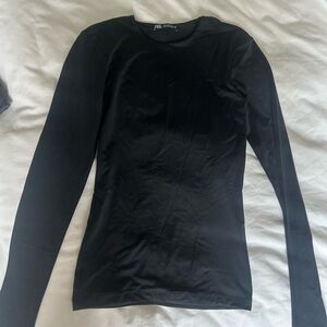Zara Womens Contour Classic Black Tee
